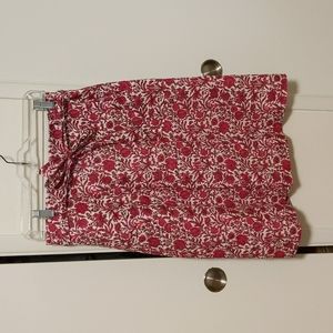 LIBERTY floral print skirt, 100% linen, knee length with pockets